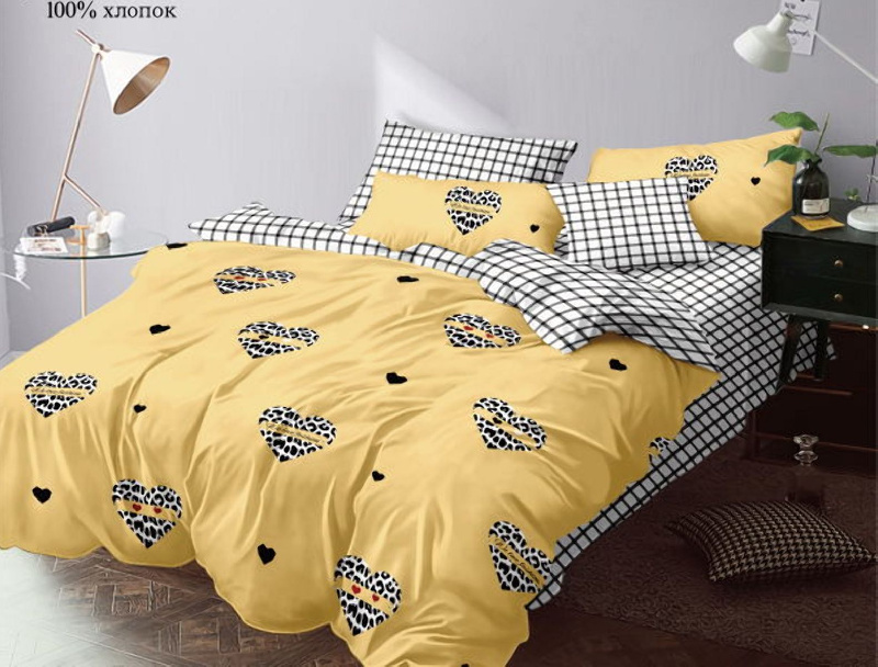 Комплект постельного белья, 1.5-спальное, поплин