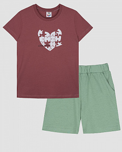 Пижама для девочки (футболка+шорты)